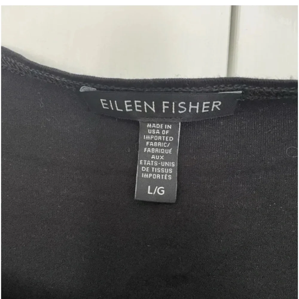 Eileen Fisher black dress with square neckline size L - Picture 3 of 5